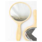 Vanity Mirrors - Beige Handheld, 2 Round & 1 Oval - Set of 3