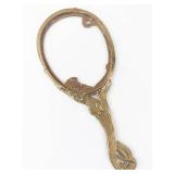 Art Nouveau Brass Hand Mirror Frame with Female Figure (Glass Missing)