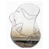 Profile Silhouette Wall Mirror or Standing Frame - Abstract Line Art Female Portrait