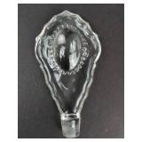 Perfume Bottle Crystal Glass with Beaded Base & Ornate Stopper - Vintage