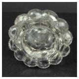 Perfume Bottle Crystal Glass with Beaded Base & Ornate Stopper - Vintage