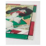 Original Lithograph on Glass- LITHOGRAPHIES ORIGINALES: Woman in Green Hat Glass (Art Nouveau)