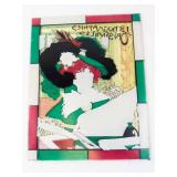 Original Lithograph on Glass- LITHOGRAPHIES ORIGINALES: Woman in Green Hat Glass (Art Nouveau)