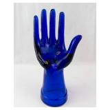 Hand Display Sculpture - Cobalt Blue Glass