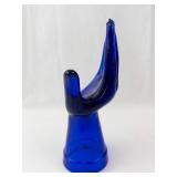 Hand Display Sculpture - Cobalt Blue Glass