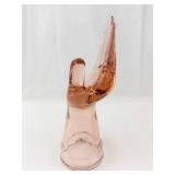 Pink Glass Hand Sculpture - Hand-Shaped Display Piece