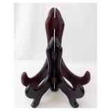 Two Vintage Wooden Display Stands with Curved Feet - Folding Easel/Picture Frame Stands