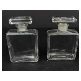 5-Piece Clear Glass Perfume Bottle Set - Brass Pumps & Turquoise Top