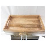 Hudson 43 Wood Tray with Mirror Glass Display Trays - Vintage Mid-Century Modern Set- For Vanity (Group of 4)