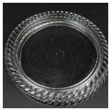 7 Clear Glass Display Plates - Assorted Edge Patterns