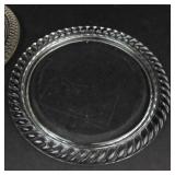7 Clear Glass Display Plates - Assorted Edge Patterns