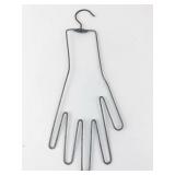 Hand-Shaped Metal Wire Glove Hanger With Five Finger Slots - Rust Patina