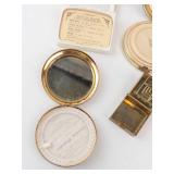Vintage Gold-Tone Makeup Compacts - 4-Piece Enamel & Mirror Collection
