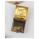 Vintage Gold-Tone Makeup Compacts - 4-Piece Enamel & Mirror Collection