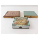 Vintage Powder Compacts (Lot of 3) - Gold Tone & Enamel