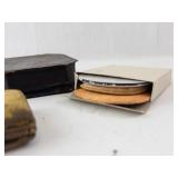 Vintage Octagonal Powder Compacts, Puff Box & Pink Pencil Set