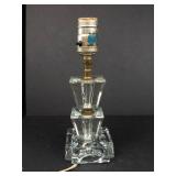 Glass Table Lamp - Art Deco-Inspired Stacked Prism Base, Brass Stem -Untested