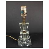 Glass Table Lamp - Art Deco-Inspired Stacked Prism Base, Brass Stem -Untested