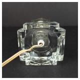 Glass Table Lamp - Art Deco-Inspired Stacked Prism Base, Brass Stem -Untested