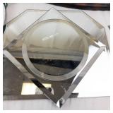 Ornate Oval Wall Mirror with Carved Frame - Geometric Mirror Panels Salvage (13 Total)