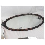 Ornate Oval Wall Mirror with Carved Frame - Geometric Mirror Panels Salvage (13 Total)
