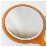 Orange Plastic Vanity Mirror & Brush Set - 2-Piece