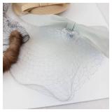 Vintage Hat Trio - Black Velvet Cloche With Veil, Beige Straw Hat, Brown Fur Muff