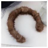 Vintage Hat Trio - Black Velvet Cloche With Veil, Beige Straw Hat, Brown Fur Muff