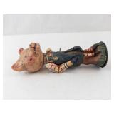 Poliwoggs Primitives Folk Art Pig - Vintage Hand-Painted Figurine