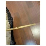 Vintage Lace-Trim Parasol Umbrella - Wood Shaft, Black Canopy