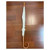 Umbrella - Wooden Hook Handle, White Canopy, 8-Panel