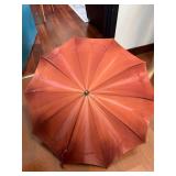 Vintage Umbrella - Brick-Red Canopy with Tortoiseshell Handle