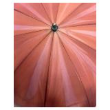 Vintage Umbrella - Brick-Red Canopy with Tortoiseshell Handle