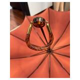 Vintage Umbrella - Brick-Red Canopy with Tortoiseshell Handle