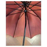 Vintage Umbrella - Brick-Red Canopy with Tortoiseshell Handle