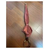 Vintage Umbrella - Brick-Red Canopy with Tortoiseshell Handle