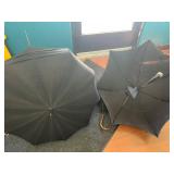 Vintage Umbrellas - Assorted Black Canopies with Wooden Handles (Used/Torn)