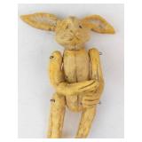 Poliwogg Bunny Figurine - Vintage Yellow Folk Art, Made in China