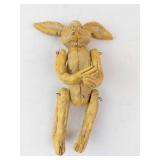 Poliwogg Bunny Figurine - Vintage Yellow Folk Art, Made in China