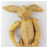 Poliwogg Bunny Figurine - Vintage Yellow Folk Art, Made in China