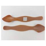 Celluloid Shoe Horns - Floral Hand-Painted Design (Lot of 2)