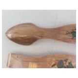 Celluloid Shoe Horns - Floral Hand-Painted Design (Lot of 2)