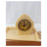 Desk Set - Celluloid Beige with Clock, Perfume Bottle, Vase & Tray