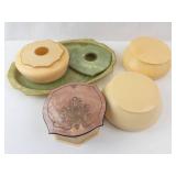 Vintage Celluloid Vanity Accessories Collection - Assorted Powder Jars & Trays
