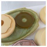Vintage Celluloid Vanity Accessories Collection - Assorted Powder Jars & Trays