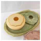 Vintage Celluloid Vanity Accessories Collection - Assorted Powder Jars & Trays