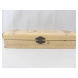 Antique Manicure Set in Ivory Colored Box with Engraved Metal Tools