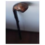 Walking Cane with Crook Handle - Charred Rustic Walking Stick