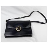 Gucci Black Leather Crossbody Bag - Gold Circle Logo Buckle ***Estimated Replacement Value $550***