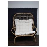 Vintage Rattan Egg Chair with Cushion